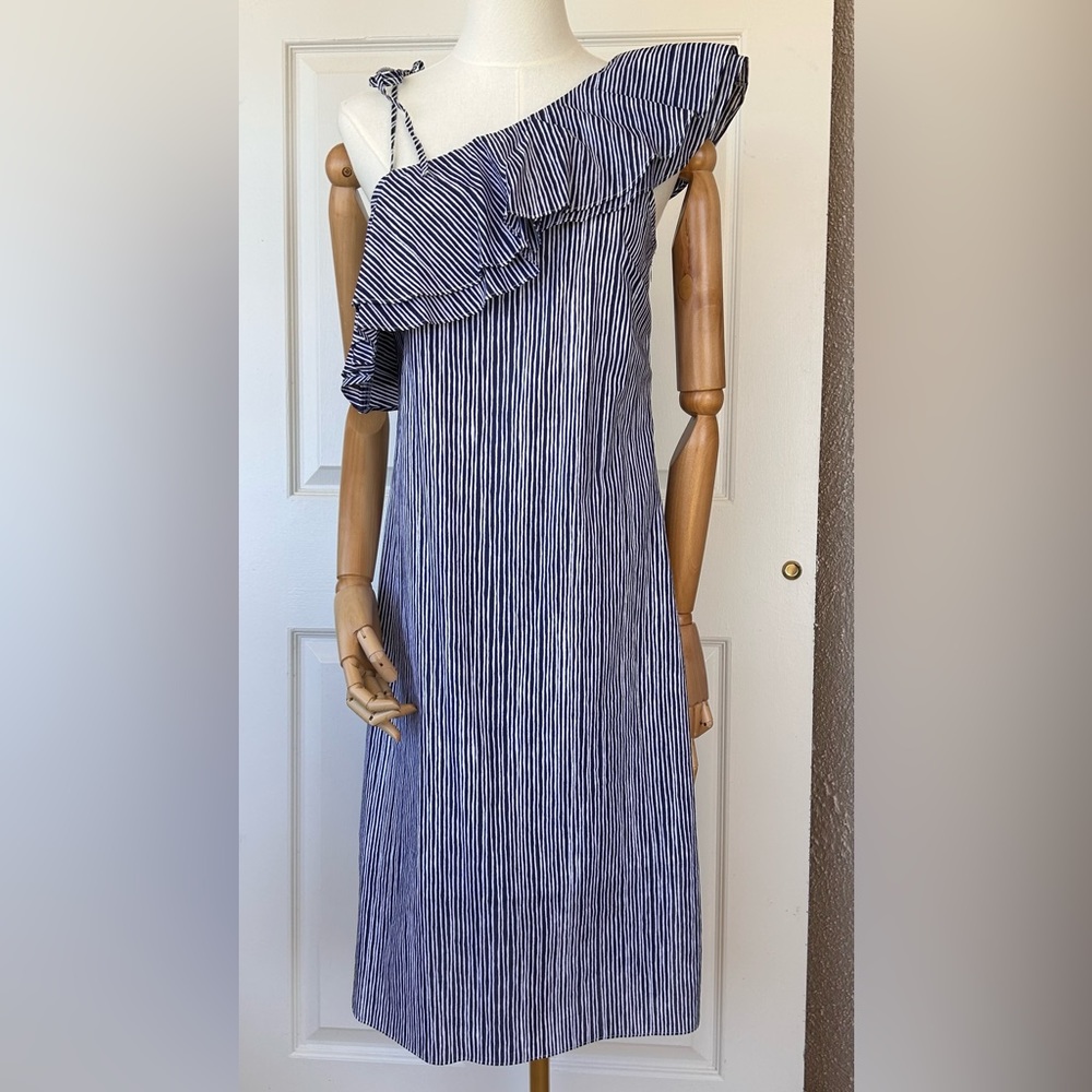 Halston‎ One Shoulder Ruffle A-Line Dress Size XS